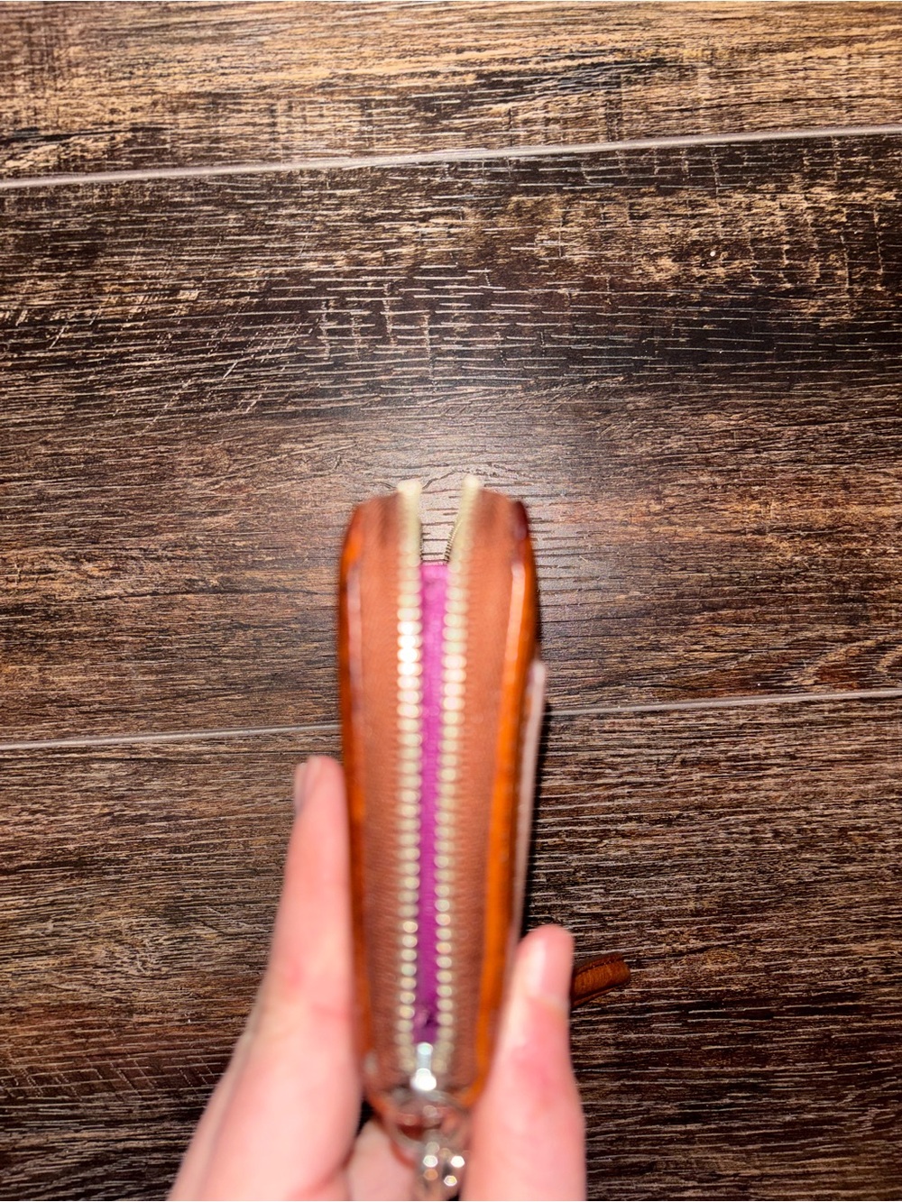 Fossil Women’s Brown Leather Zip Wristlet Wallet - Picture 8 of 10